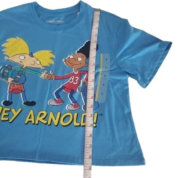 Nickelodeon womens crop top crew neck short sleeve size small blue color new - Picture 5 of 7